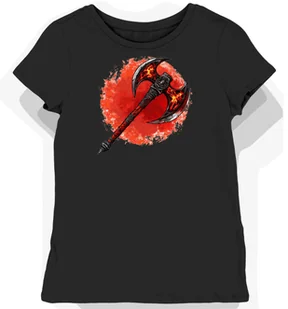 Koszulka damska czarna z nadrukiem czerwonego topora bojowego M - Koszulki i topy damskie - miniaturka - grafika 1