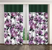 Zasłony - Zasłona Gotowa Na Żabki, 160X250, Biała W Kwiaty, Zml-019 - miniaturka - grafika 1