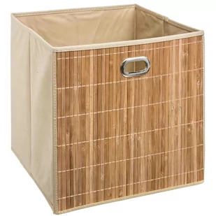 5five Simple Smart Praktyczny kosz bambusowy kolor brązowy 31 x 31 x 31 cm przechowywanie rzeczy 2 uchwyty do przenoszenia organizer B07GQLC7QY - Pudła i pojemniki do przechowywania - miniaturka - grafika 2