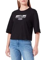 Koszulki i topy damskie - Sisley T-shirt damski, czarny 100, XS - miniaturka - grafika 1