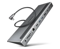 Stacje dokujące i replikatory portów - Axagon Wieloportowy hub USB 5Gbps, 3x USB-A, 2x HDMI + DP + GLAN, - miniaturka - grafika 1