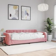 Sofy i kanapy - vidaXL Sofa z materacem do spania, różowa, 80x200 cm, aksamit - miniaturka - grafika 1