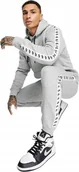 Dresy męskie - NIKE DRES MĘSKI KOMPLET BLUZA+ SPODNIE BAWEŁNA CIEPŁY DM6838 SZARY r. S - miniaturka - grafika 1