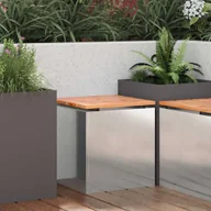 Ławki ogrodowe - vidaXL Ławka ogrodowa Srebrny 40 x 40 x 43 cm stal nierdzewna - miniaturka - grafika 1