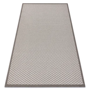 Dywan SZNURKOWY SIZAL BORDERO 2901 płaskie tkanie krem / taupe beżowy 140x190 cm - Dywany - miniaturka - grafika 1