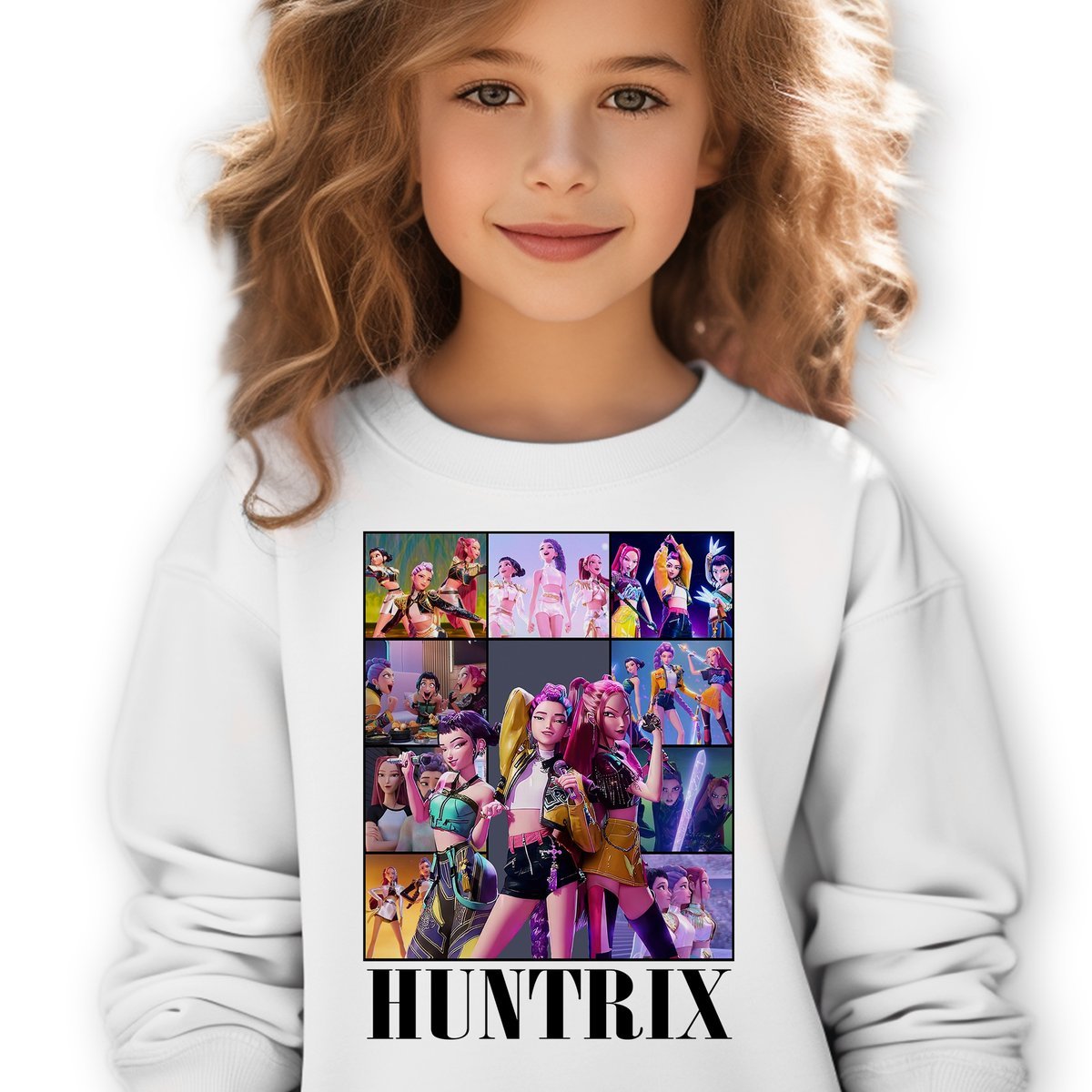 Bluza Dziecięca Biała K POP DEMON HUNTERS K-pop Muzyka Wzory Rozmiar 140 cm