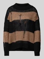 Swetry damskie - Sweter o kroju oversized z dzianinowym wzorem model ‘MAYA’ - miniaturka - grafika 1