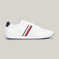 Buty sportowe męskie - Buty Tommy Hilfiger Lo Runner Mix M FM0FM04958YBS białe - miniaturka - grafika 1