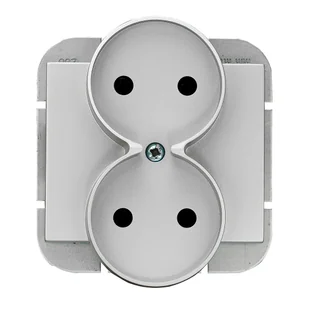 Abex Gniazdo podwójne b/u do ramek ONYX - srebrny - Gniazdka elektryczne - miniaturka - grafika 1