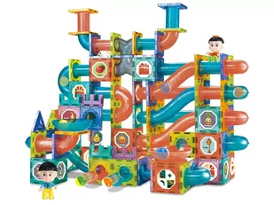 Świecąca Zjeżdżalnia Dla Kulek Klocki Magnetyczne 292 Elementy - Klocki - miniaturka - grafika 2