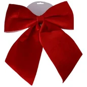 Ozdoby bożonarodzeniowe - Kokarda dekoracyjna welurowa czerwony 28 x 34 cm - miniaturka - grafika 1