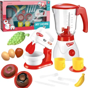 DUŻY ZESTAW BLENDER I MIKSER Z AKCESORIAMI OWOCE TALERZYKI ZESTAW KUCHENNY - Zabawy w naśladowanie dorosłych - miniaturka - grafika 1