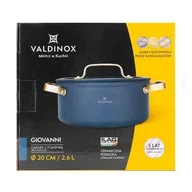 Garnki - Garnek aluminiowy Giovanni z porywą szklaną 20 cm 2,6 l Valdinox - miniaturka - grafika 1