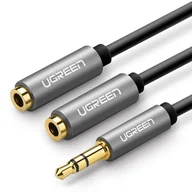 Kable - uGreen, Rozdzielacz audio AUX,AV123, kabel jack 3,5 mm, 20cm (szary) - miniaturka - grafika 1