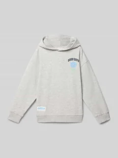 Bluza z kapturem z nadrukiem z logo - Bluzy dla dziewczynek - miniaturka - grafika 1