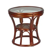 Ławy i stoliki kawowe - RattaNeo Coral s217 stół brąz rattan naturalny - miniaturka - grafika 1