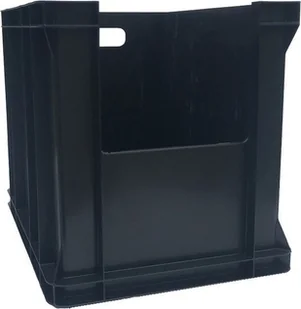 qBox Pojemnik transportowy 1/2 EURO 270 inspekcyjny wym. 400 x 300 x 270 mm kolor czarny - Pojemniki przemysłowe - miniaturka - grafika 1