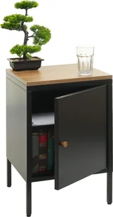 Stolik nocny HWC-L84, szafka nocna komoda stolik nocny szafka, metal 63x40x40cm, pokryty melaminą ~ czarny - Szafki nocne Stolik nocny HWC-L84, szafka nocna komoda stolik nocny szafka, metal 63x40x40cm, pokryty melaminą ~ czarny - Szafki nocne - miniaturka - grafika 1