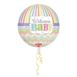 Balon foliowy, Welcome baby, 40 cm, 1 sztuka - Baby shower i roczek - miniaturka - grafika 1