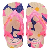 Buty dla dziewczynek - Havaianas Klapki dla dziewczynek Baby Mini Me, beżowe, 7 UK dziecko, BEŻOWY, 7 UK Child - miniaturka - grafika 1