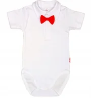 Body dla niemowląt - Body KOŁNIERZYK Polo KR BIAŁE MUCHA czerwona r 62 KLEKLE - miniaturka - grafika 1