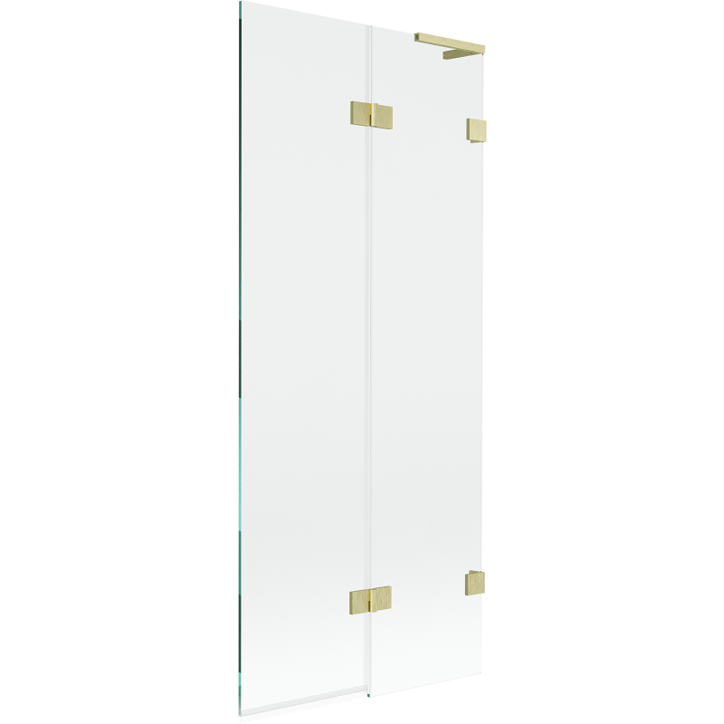 Mexen Lunar L parawan nawannowy 2-skrzydłowy prawy 80 x 150 cm, transparent, złoty szczotkowany - 897L-080-100-55-00-P