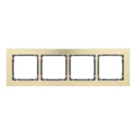 Klawisze i ramki - Karlik Ramka poczwórna Deco metal - mosiądz szczotkowany, grafit - miniaturka - grafika 1