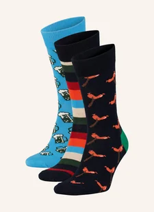 Happy Socks Skarpety, 3 Pary Wurst And Beer Z Pudełkiem Prezentowym blau - Skarpetki damskie - miniaturka - grafika 1