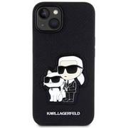 Etui i futerały do telefonów - Karl Lagerfeld PU Saffiano Karl and Choupette NFT na Apple iPhone 13 KLHCP13MSANKCPK Czarny - miniaturka - grafika 1