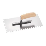 Narzędzia murarskie - Kielnia zębata stal nierdzewna 280 x 130 mm ząb 8 x 8 mm - miniaturka - grafika 1