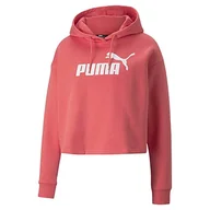 Bluzy damskie - PUMA Damska bluza z kapturem Ess Cropped Logo Fl, Salmon, M, Łososiowy, M - miniaturka - grafika 1