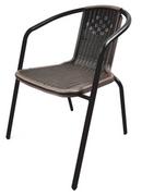 Fotele i krzesła ogrodowe - Krzesło Ogrodowe Na Taras Fotel Do Stołu Loretto Brąz - miniaturka - grafika 1