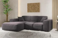 Narożniki - Sofa w kształcie L SIENA narożnik tkanina Poso ciemnoszary lewy - miniaturka - grafika 1