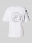 Koszulki i topy damskie - T-shirt z detalami z logo model ‘Teggi’ - miniaturka - grafika 1