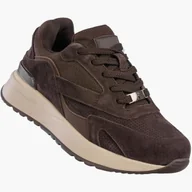 Półbuty damskie - Sneakersy Damskie Skórzane Buty Sportowe na platformie Brązowe Filippo DP7537/26 41 - miniaturka - grafika 1