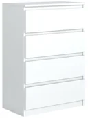 Komody - Szafka 4 Szuflady Biała Pojemna Komoda Do Salonu Sypialni - miniaturka - grafika 1