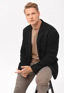 Marynarki męskie - Dzianinowa marynarka jednorzędowa JB-BOND - miniaturka - grafika 1