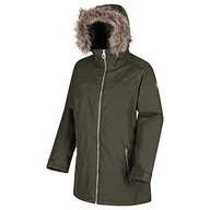Kurtki damskie - Regatta damska kurtka Myla wodoodporna i termoizolacyjna z kapturem ze sztucznego futra na zewnątrz kurtka zimowa, ciemny khaki, 2XL (20) - miniaturka - grafika 1