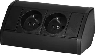 Orno Gniazdo meblowe podszafkowe 2x230V - OR-GM-9005/B - Gniazdka elektryczne - miniaturka - grafika 1