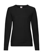 Bluzy damskie - Damska Lekka Bluza Raglanowa Fruit Of The Loom Lady-Fit Black S - miniaturka - grafika 1