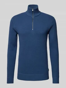 Sweter z dzianiny ze stójką model ‘BLUCHRISTER’ - Swetry męskie - miniaturka - grafika 1