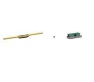Odpływy liniowe - Hansgrohe RainDrain Flex Odpływ liniowy 80 cm złoty optyczny polerowany + uBox Universal Zestaw podstawowy do odpływu liniowego montaż płaski 56044990+01000180 - miniaturka - grafika 1