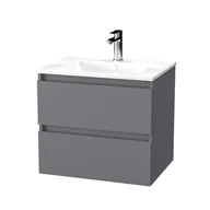 Szafki łazienkowe - Szafka łazienkowa pod umywalkę Krofam Arco 60 cm grafit mat 149-0112 - miniaturka - grafika 1