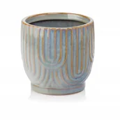 Donice - Osłonka niebieska brązowa vintage 13 cm - miniaturka - grafika 1