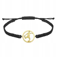 Bransolety męskie - Bransoleta Męska Piłkarz Srebro 925 Pozłacane Prezent GRAWER GRATIS - miniaturka - grafika 1