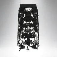 Spódnice - TEMU Elegancka, wytrzymała spódnica z koronkowym haftem i asymetrycznym dołem Asymetryczny krój, luźny fason, pas w talii, idealna na wiosnę/jesień - miniaturka - grafika 1