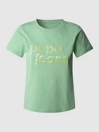 Koszulki i topy damskie - Pepe Jeans Koszulka "Aria" w kolorze zielonym - miniaturka - grafika 1