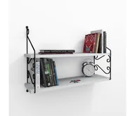 Półki do salonu - Półka ścienna SERAMONI 51x72 cm biało/czarna - miniaturka - grafika 1