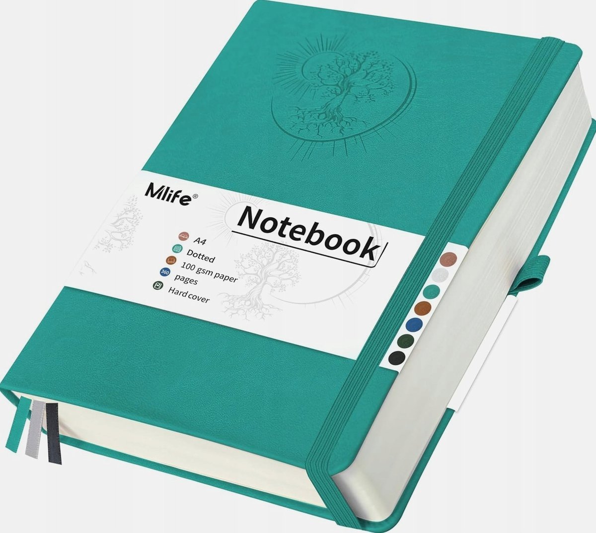 NOTATNIK A4 KROPKI 360 STRON PAPIER 100G/M2 OKŁADKA POLIURETANOWA