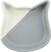 Miski dla kotów - TRIXIE Miska ceramiczna dla kota w kształcie głowy kota 0,2l/13 cm - szara/biała - miniaturka - grafika 1